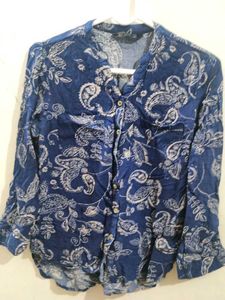 Paisley Print Blue Top