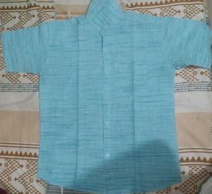 Light Blue Striped Short Sleeve Shirt