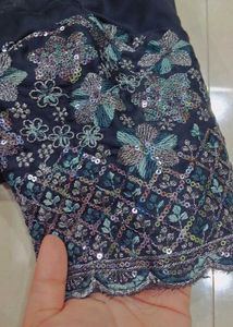 Elegant Grey Sequin Saree