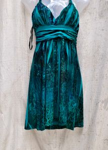 768. Teal Halter Mini Dress