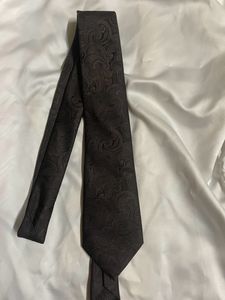 Brown Paisley Print Necktie