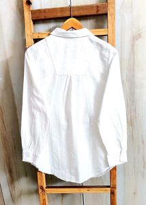 White Self Design Cotton Shirt Size-38-40