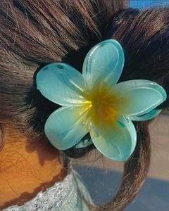 Blue Floral Hair Claw Clip ( PACK OF 1 PCS )