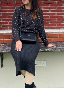 Woolen Skirt And Sweater Coord