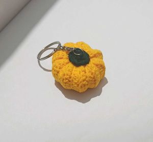 Crochet Pumpkin Keychain