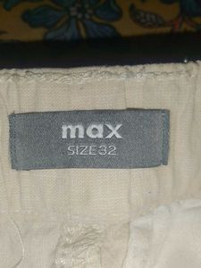 Beige Linen Blend Pants