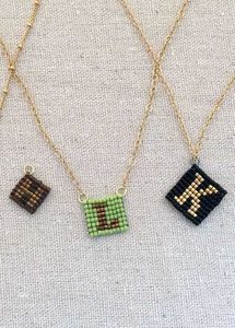 Beaded Initial Pendants