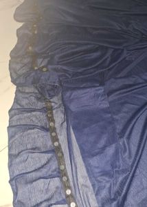 Blue Saree With Blouse Piece
