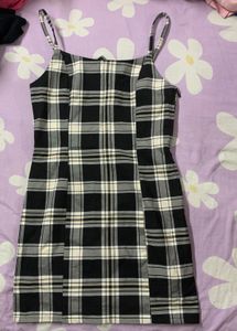 Checked Black Dress