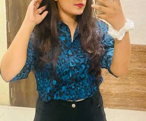 Blue Shirt With Laced Sleeves