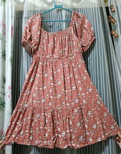 Floral Print Tiered Mini Dress