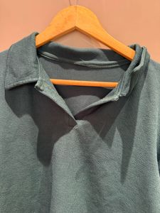 Green Long Sleeve Crop Top