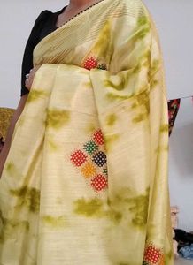 Tie-Dye Saree with Embroidery