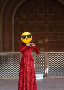 Red Floral Velvet Maxi Dress