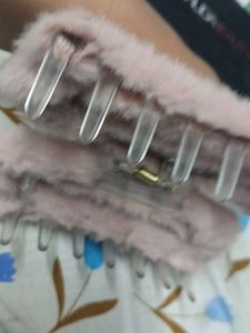 Pink Fuzzy Claw Clip
