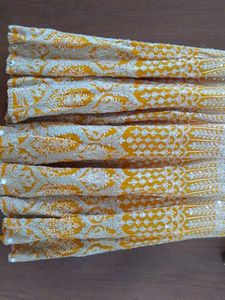 Yellow Embroidered Kurta and sharara with dupatta