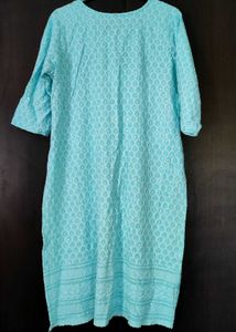 XXL Light Blue kurta Self Colour Sequins All Over