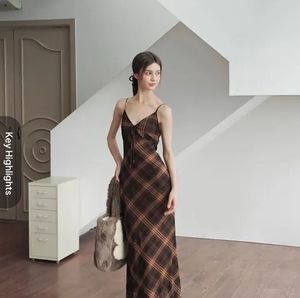 Brown Check Cute Dress