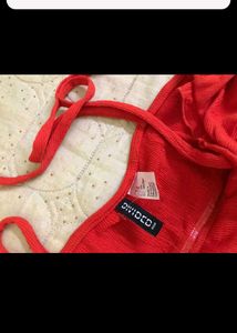 Red Tie Strap Dress