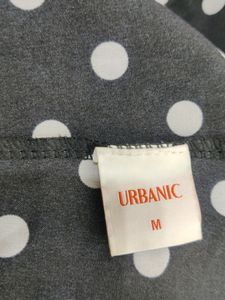 Urbanic Black Polkadot Print Western Dress (Women)