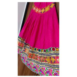 Pink Embroidered Skirt With Blouse And Dupatta