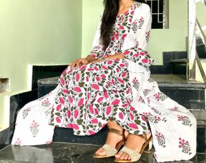 Myntra White Kurti With Jacket