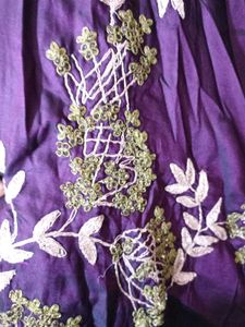 Embroidered Purple Party Gown