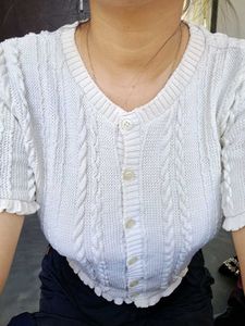 Cropped Knit Cardigan