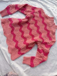 Pink Wave Knit Sweater