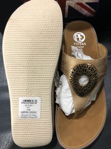 Pavers England Gold Sandals