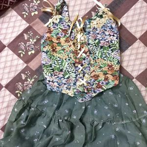 Tiered Floral Skirt