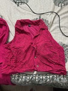 Hot Pink Eyelet Co Ord