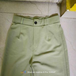 Olive Green Wide Leg Trousers