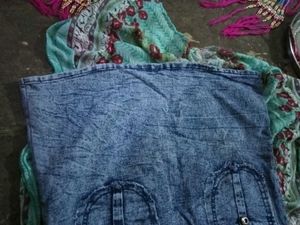 Denim Dress with Heart for girls