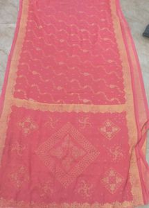 Pink &amp; Gold Printed Fabric