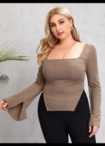 TAN BROWN Shein top