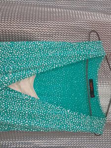 Turquiose Green Balloon Short Cut Sleeves Dress