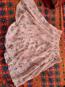 Floral Pink Mini Skirt With Freebie!
