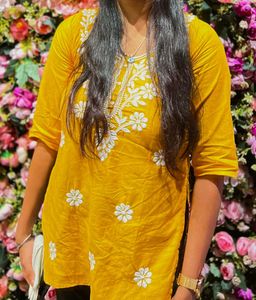 Yellow Embroidered Kurta