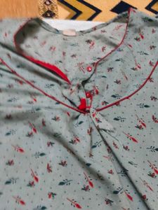 Vintage Floral Print Nightgown Set