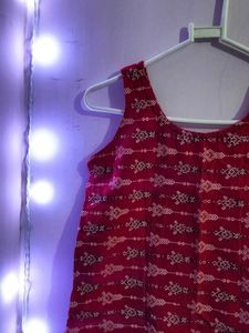 Red &amp; White Sleeveless Dress