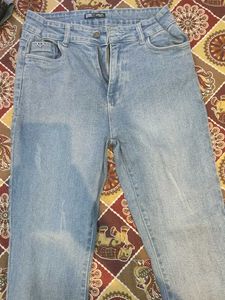 Fringe Hem Flare Jeans