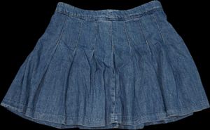 Denim Pleated Mini Skirt