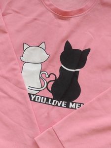 Cute Cat Print Sweatshirt