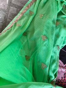 Green Embroidered Saree