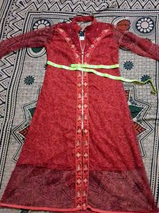 Red Embroidered Dress