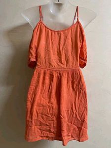 Coral Cold Shoulder Dress