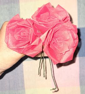Pack Of 40 Artificial Handmade Flowers [Red Roses]