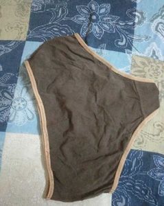 Lace Trim Brown Ladies Panty