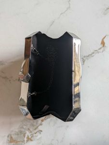 Silver Metallic Clutch